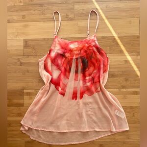y2k sheer floral babydoll tank